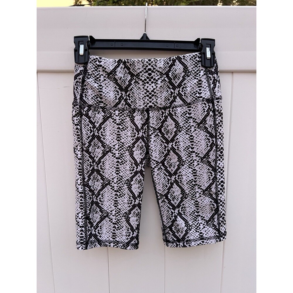 DSG Womens Compression Shorts Size XS White Black Snake Print
